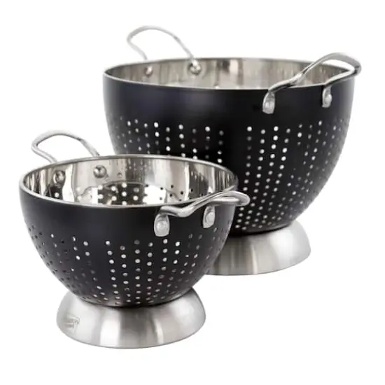 Gibson Home Black Crossen Stainless Steel Colander Set {1}