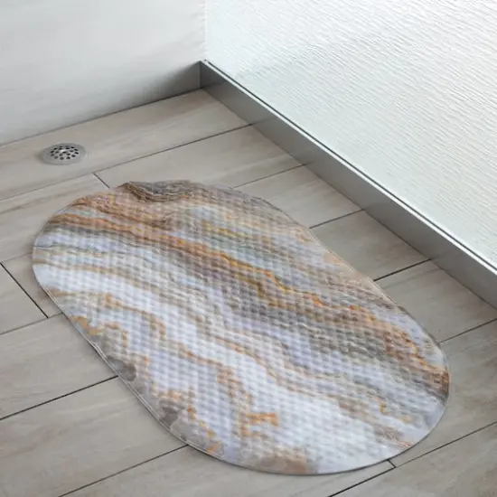 Elle D&eacute;cor Agate Print Oval Bubble Bath Mat {4}