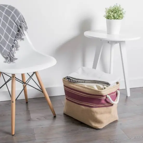 DII&reg; 16" Wine Border Burlap Round Bin {6}