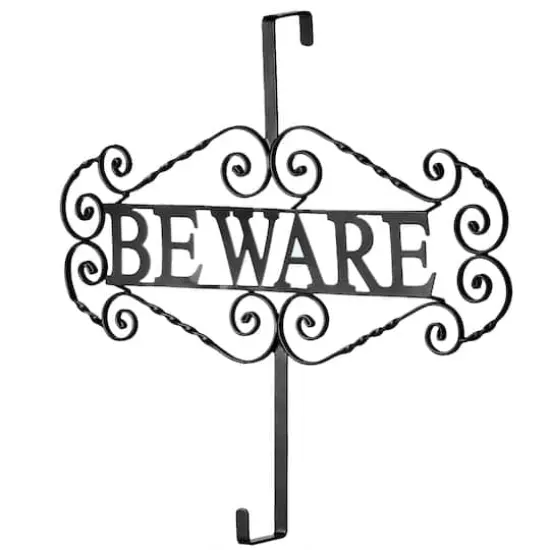 16" Halloween Beware Wreath Hanger {1}