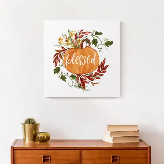 Blessed Pumpkin Vine Canvas Wall Art {3}