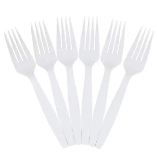JAM Paper Premium Plastic Forks, 100ct. White {1}
