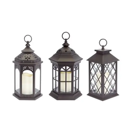 13" Lanterns with LED Candles Set {1}