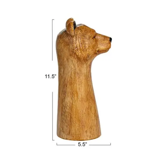 Hello Honey&reg; 11.5" Brown Hand-Painted Decorative Stoneware Bear Vase {5}