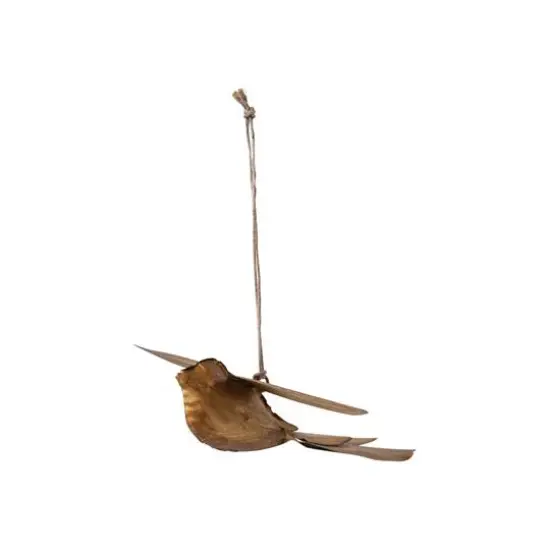 Hello Honey&reg; 7" Antique Gold Metal Bird Ornament {4}