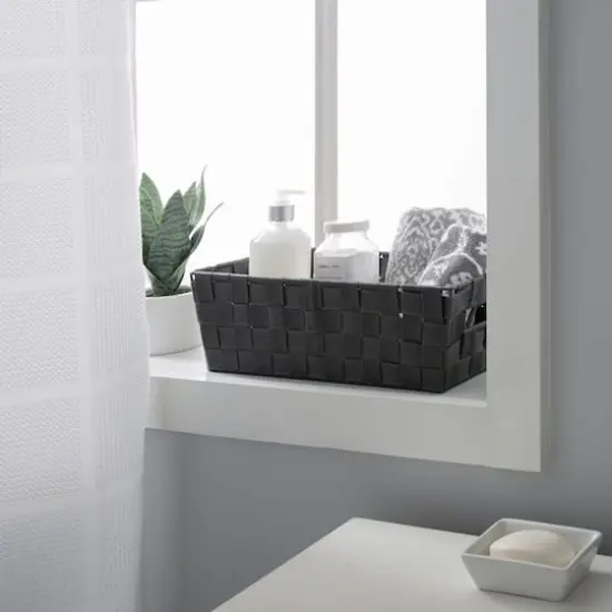 Simplify Medium Woven Strap Shelf Tote Gray {6}