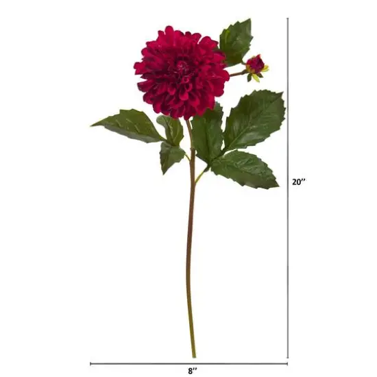 20'' Dahlia Artificial Flower Stem, 6ct. Red {4}