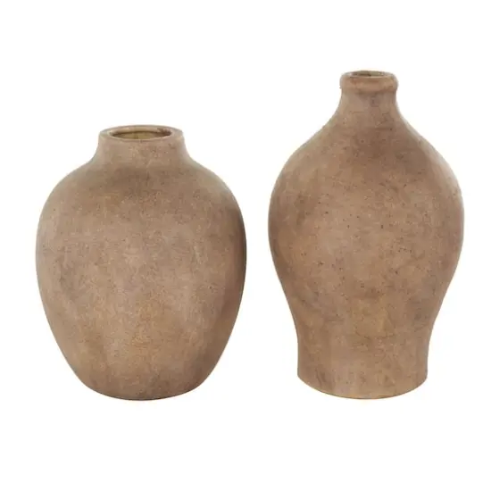 Copper Ceramic Antique Style Textured Vases, 2ct. {6}
