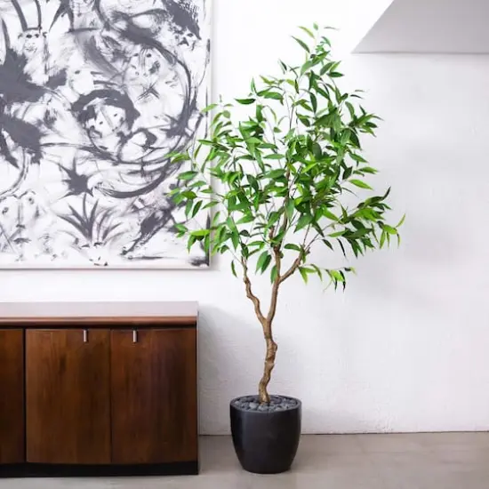 7ft. Potted Long Leaf Greco Eucalyptus Tree with Real Touch Leaves {3}