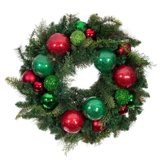 Village Lighting 24" Pre-Lit Christmas Cheer Wreath, Clear LED Lights {1}