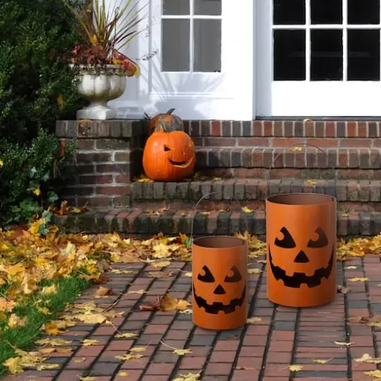 GlitzHome&reg; Halloween Jack-O-Lantern Set {3}