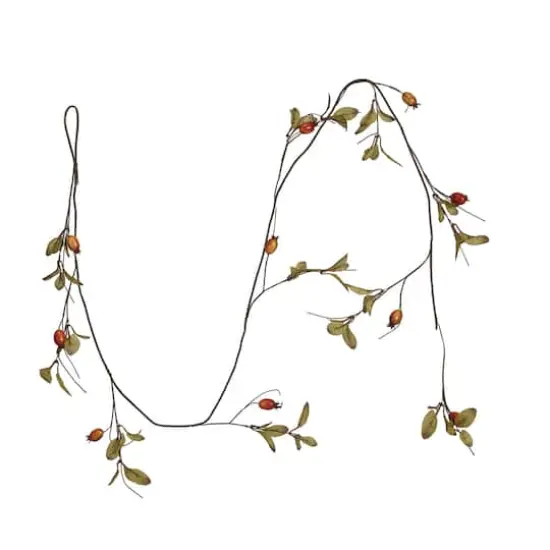 Hello Honey&reg; 6ft. Green & Orange Faux Rose Hip Garland {1}