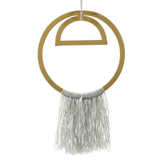 Hello Honey&reg; Gold Round Metal Wall Hanging with Tassel {7}