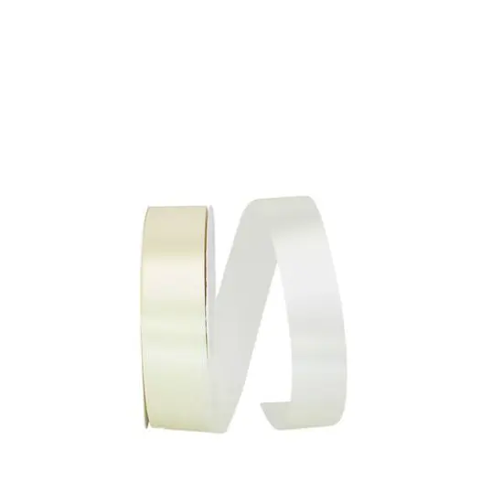 JAM Paper 3/8" x 100yd. Single Face Satin Allure Ribbon Ivory {1}
