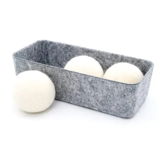 Welaxy Felt 3 Wool Dryer Balls with Gray Storage Tray {3}