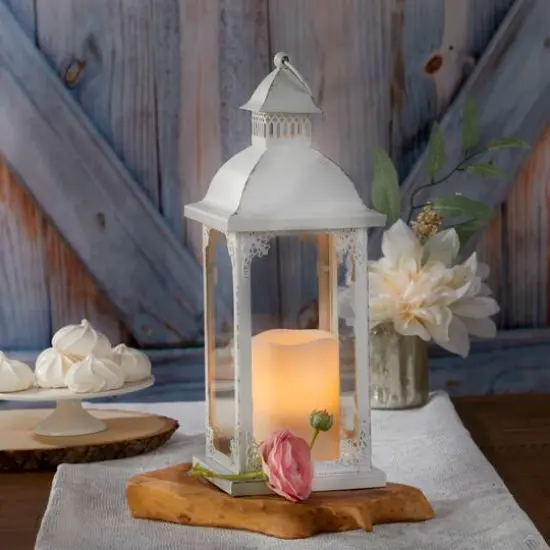 Kate Aspen&reg; Medium Antique White Decorative Lantern {6}