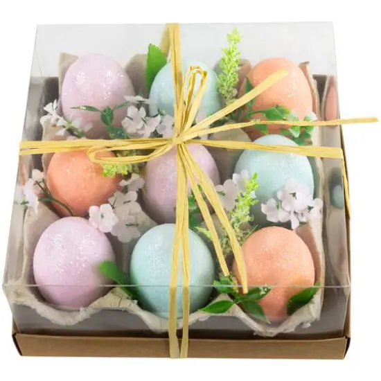6.25" Pastel Easter Eggs with Carton Decoration {7}