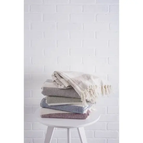 DII&reg; Stone & Off White Cabana Stripe Throw {6}