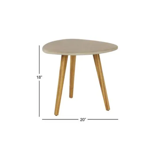 20" Gray Modern Outdoor Accent Table {8}