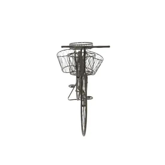 Silver Metal Vintage Bicycle Plantstand, 56" x 31" {3}