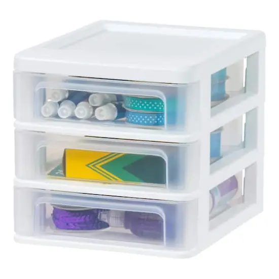 IRIS 7" Clear Tabletop Storage Drawers {7}