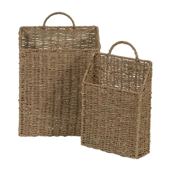 Household Essentials Rectangular Wicker Hanging Baskets {1}