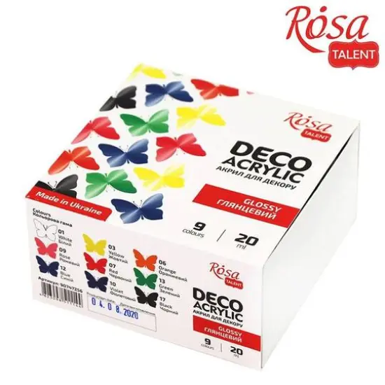 Rosa Talent Deco 9 Color Glossy Acrylic Paint Set {1}