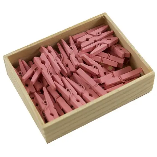 JAM Paper 1.125" Wood Clip Clothespins, 100ct. Yellow {2}