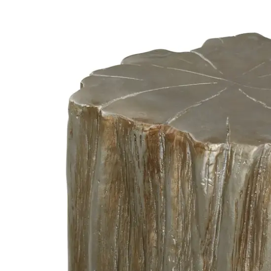 19" Gold Fiberglass Eclectic Footstool {6}