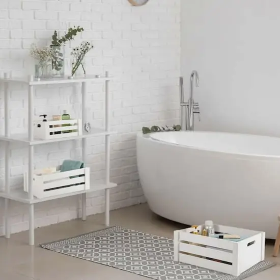 NEX&trade; Distressed Wood Storage Containers Display Risers Set Natural {8}