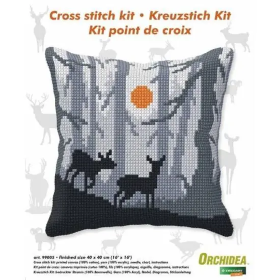 Orchidea Cushion Cross Stitch Kit Forest At Night {3}