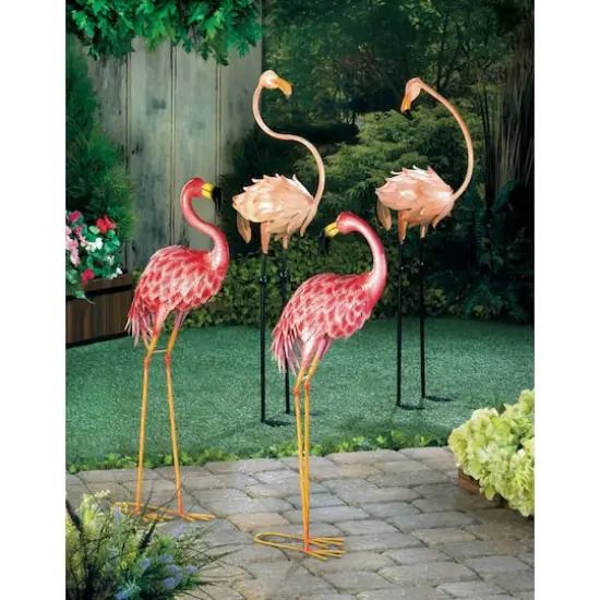 33" Bright Standing Flamingo Looking Back {4}