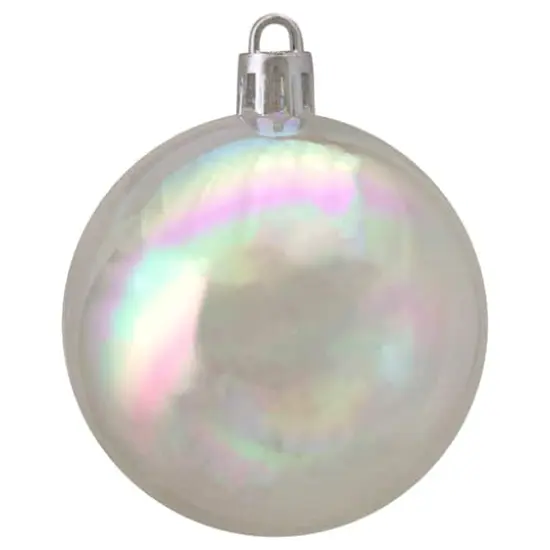 60ct. 2.5" Shiny Clear Iridescent Shatterproof Ball Ornaments {3}