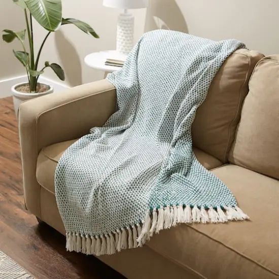 DII&reg; Woven Throw Teal {6}