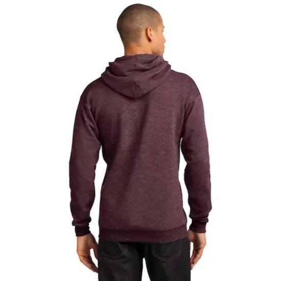 Port & Company&reg; Heathered Colors Core Fleece Pullover Hooded Sweatshirt Heather Athletic Maroon {6}