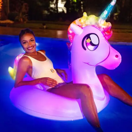 PoolCandy Illuminated LED Unicorn Large Pool Tube {3}