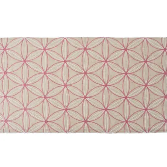 Natural Base Embroidered Flowers Table Runner {4}