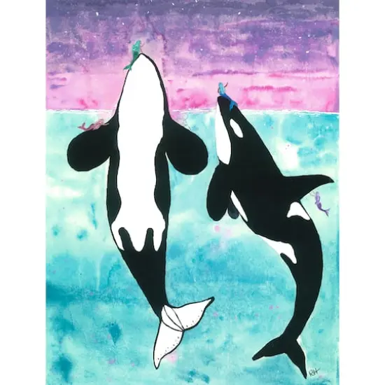 Sparkly Selections Killer Whales By Local Utah Artist Rachel H. Diamond Art Kit, Round Diamonds {1}