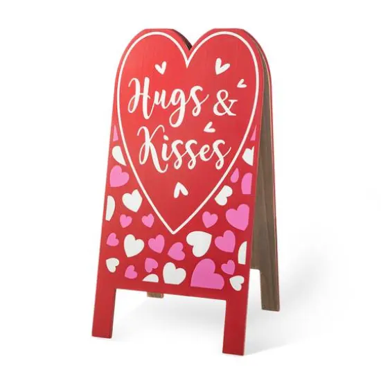 Glitzhome&reg; 24" Valentine's Double Sided Wooden Easel Porch D&eacute;cor {4}
