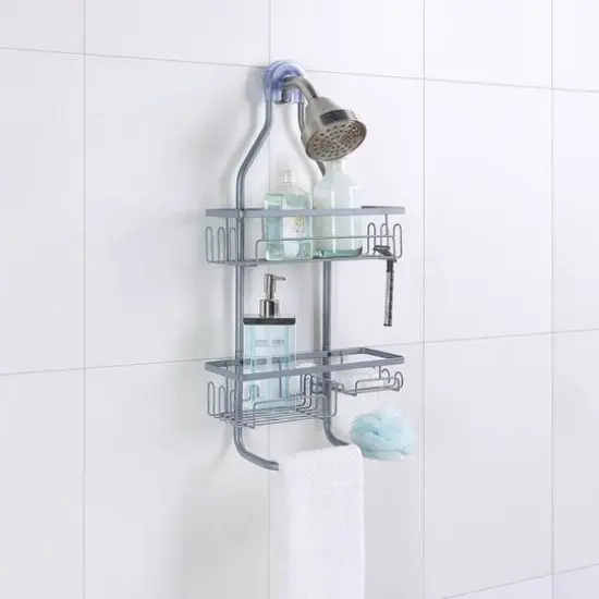 SunnyPoint Tubing Shower Caddy Gray {4}
