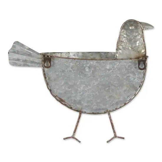 DII&reg; 12.5" Bird Galvanized Wall Planter {3}