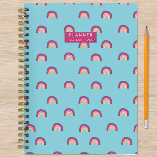 TF Publishing 2024 - 2025 Blue Sky Rainbows Medium Spiral Planner {6}