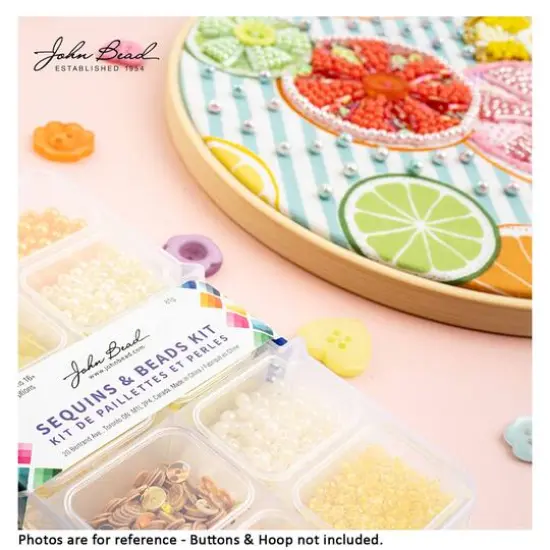 John Bead Mixed Sequins & Beads Kit White {6}