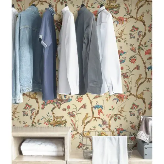 Scalamandre Ecru Chinoises Exotique Peel & Stick Wallpaper {5}