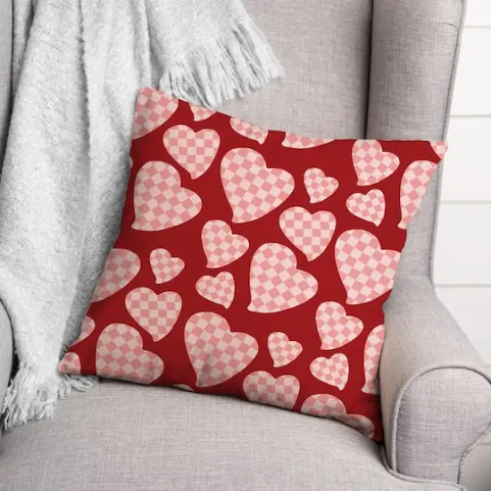 Buffalo Check Valentine's Day Heart Throw Pillow {3}