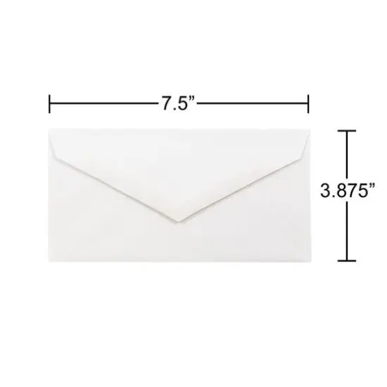 JAM Paper 3.875" x 7.5" Bright White Wove Monarch Strathmore Invitation Envelopes, 50ct. {5}