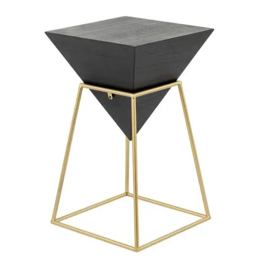 Black Wood Modern Accent Table 24" x 15" x 15" {3}