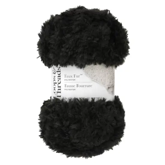 Faux Fur&trade; Yarn by Loops & Threads&reg; Black {1}