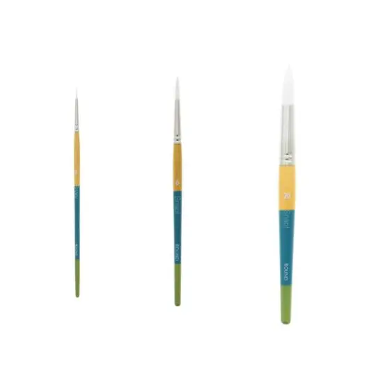 Princeton&trade; Snap!&trade; Series 9850 White Taklon Short Handle Round Brush {2}