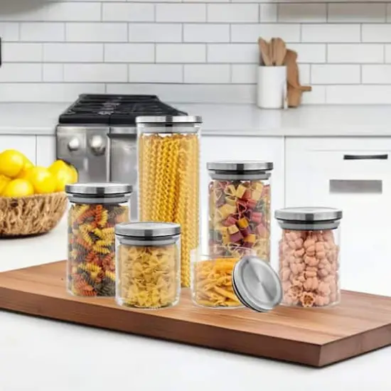 JoyJolt&reg; Storage Jars with Airtight Stainless Steel Lids, 6ct. {7}